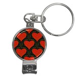 Love Hearts Pattern Style Nail Clippers Key Chain