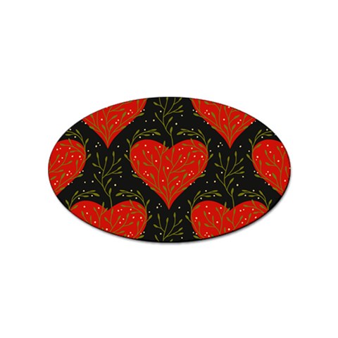 Love Hearts Pattern Style Sticker Oval (10 pack) from UrbanLoad.com Front