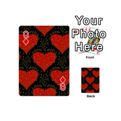 Queen Love Hearts Pattern Style Playing Cards 54 Designs (Mini) from UrbanLoad.com Front - DiamondQ