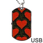 Love Hearts Pattern Style Dog Tag USB Flash (One Side)