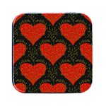 Love Hearts Pattern Style Square Metal Box (Black)