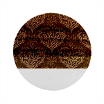 Love Hearts Pattern Style Marble Wood Coaster (Round)