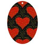 Love Hearts Pattern Style UV Print Acrylic Ornament Oval