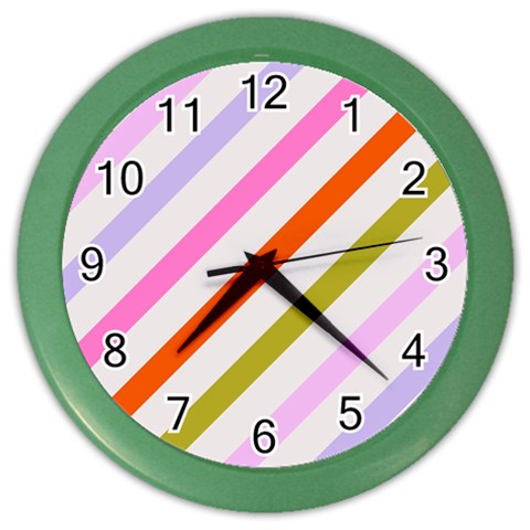 Lines Geometric Background Color Wall Clock from UrbanLoad.com Front