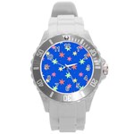 Background Star Darling Galaxy Round Plastic Sport Watch (L)