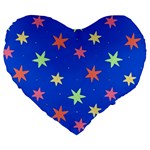 Background Star Darling Galaxy Large 19  Premium Flano Heart Shape Cushions