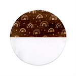 Wallpaper Pattern Rainbow Classic Marble Wood Coaster (Round) 