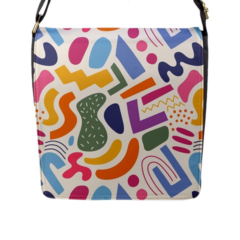 Abstract Pattern Background Flap Closure Messenger Bag (L) from UrbanLoad.com Front