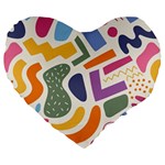 Abstract Pattern Background Large 19  Premium Flano Heart Shape Cushions