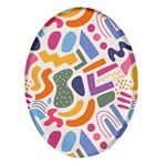 Abstract Pattern Background Oval Glass Fridge Magnet (4 pack)