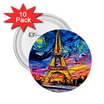 Eiffel Tower Starry Night Print Van Gogh 2.25  Buttons (10 pack) 