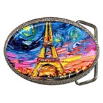 Eiffel Tower Starry Night Print Van Gogh Belt Buckles