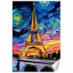 Eiffel Tower Starry Night Print Van Gogh Canvas 20  x 30 
