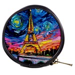 Eiffel Tower Starry Night Print Van Gogh Mini Makeup Bag