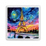 Eiffel Tower Starry Night Print Van Gogh Memory Card Reader (Square)