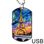 Eiffel Tower Starry Night Print Van Gogh Dog Tag USB Flash (One Side)