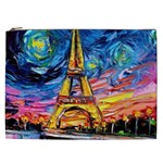 Eiffel Tower Starry Night Print Van Gogh Cosmetic Bag (XXL)