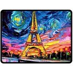 Eiffel Tower Starry Night Print Van Gogh Two Sides Fleece Blanket (Large)