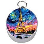 Eiffel Tower Starry Night Print Van Gogh Silver Compasses