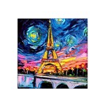 Eiffel Tower Starry Night Print Van Gogh Satin Bandana Scarf 22  x 22 