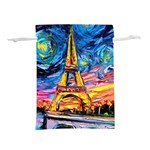 Eiffel Tower Starry Night Print Van Gogh Lightweight Drawstring Pouch (S)