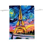 Eiffel Tower Starry Night Print Van Gogh Lightweight Drawstring Pouch (XL)