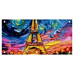 Eiffel Tower Starry Night Print Van Gogh Banner and Sign 6  x 3 