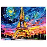 Eiffel Tower Starry Night Print Van Gogh Premium Plush Fleece Blanket (Extra Small)