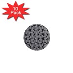 Ethnic symbols motif black and white pattern 1  Mini Magnet (10 pack) 