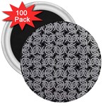 Ethnic symbols motif black and white pattern 3  Magnets (100 pack)