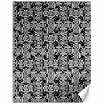 Ethnic symbols motif black and white pattern Canvas 12  x 16 