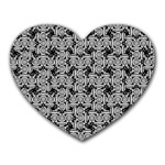 Ethnic symbols motif black and white pattern Heart Mousepad