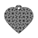 Ethnic symbols motif black and white pattern Dog Tag Heart (Two Sides)