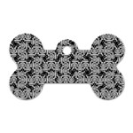 Ethnic symbols motif black and white pattern Dog Tag Bone (Two Sides)