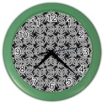 Ethnic symbols motif black and white pattern Color Wall Clock