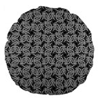 Ethnic symbols motif black and white pattern Large 18  Premium Flano Round Cushions