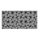 Ethnic symbols motif black and white pattern Satin Shawl 45  x 80 