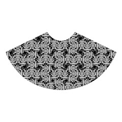 Ethnic symbols motif black and white pattern Midi Sleeveless Dress from UrbanLoad.com Skirt Front