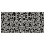 Ethnic symbols motif black and white pattern Banner and Sign 4  x 2 
