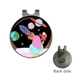 Girl Bed Space Planets Spaceship Rocket Astronaut Galaxy Universe Cosmos Woman Dream Imagination Bed Hat Clips with Golf Markers