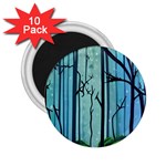 Nature Outdoors Night Trees Scene Forest Woods Light Moonlight Wilderness Stars 2.25  Magnets (10 pack) 