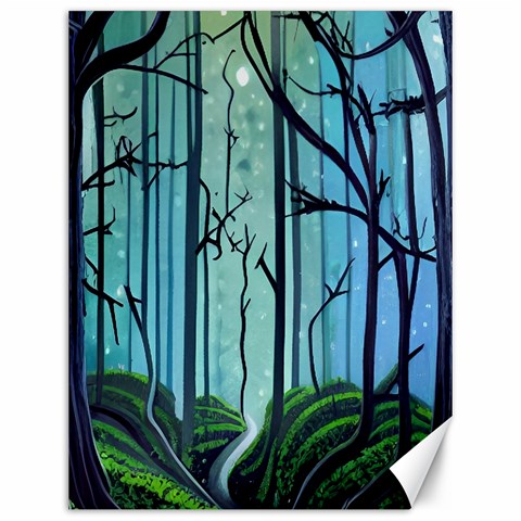 Nature Outdoors Night Trees Scene Forest Woods Light Moonlight Wilderness Stars Canvas 12  x 16  from UrbanLoad.com 11.86 x15.41  Canvas - 1