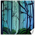 Nature Outdoors Night Trees Scene Forest Woods Light Moonlight Wilderness Stars Canvas 20  x 20 