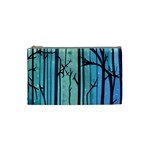 Nature Outdoors Night Trees Scene Forest Woods Light Moonlight Wilderness Stars Cosmetic Bag (Small)