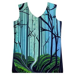 Nature Outdoors Night Trees Scene Forest Woods Light Moonlight Wilderness Stars Women s Basketball Tank Top from UrbanLoad.com Front
