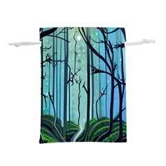 Nature Outdoors Night Trees Scene Forest Woods Light Moonlight Wilderness Stars Lightweight Drawstring Pouch (M) from UrbanLoad.com Back