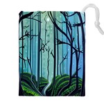 Nature Outdoors Night Trees Scene Forest Woods Light Moonlight Wilderness Stars Drawstring Pouch (5XL)