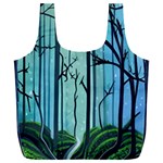 Nature Outdoors Night Trees Scene Forest Woods Light Moonlight Wilderness Stars Full Print Recycle Bag (XXXL)