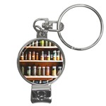 Alcohol Apothecary Book Cover Booze Bottles Gothic Magic Medicine Oils Ornate Pharmacy Nail Clippers Key Chain