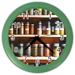 Alcohol Apothecary Book Cover Booze Bottles Gothic Magic Medicine Oils Ornate Pharmacy Color Wall Clock